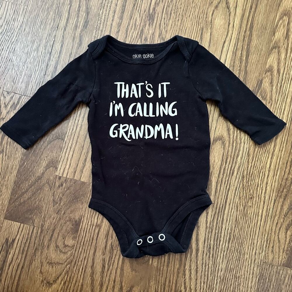 That’s It I’m Calling Grandma! Black long sleeve onesie bodysuit, size 3 months